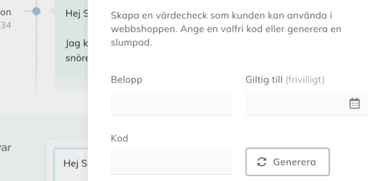 Skapa värdekod direkt i kundkonversationen
